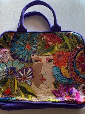 Laurel Burch Women's Blossoming Metallic Foiled Canvas Cosmetic Bag